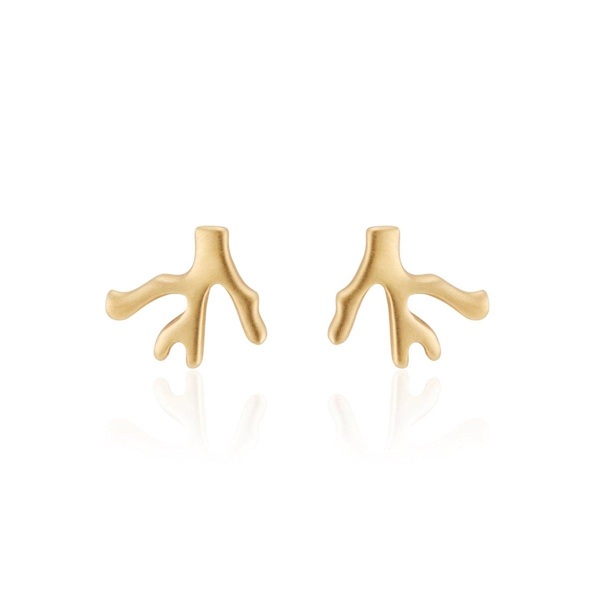 Gold Coral Stud Earrings - Nataly Aponte