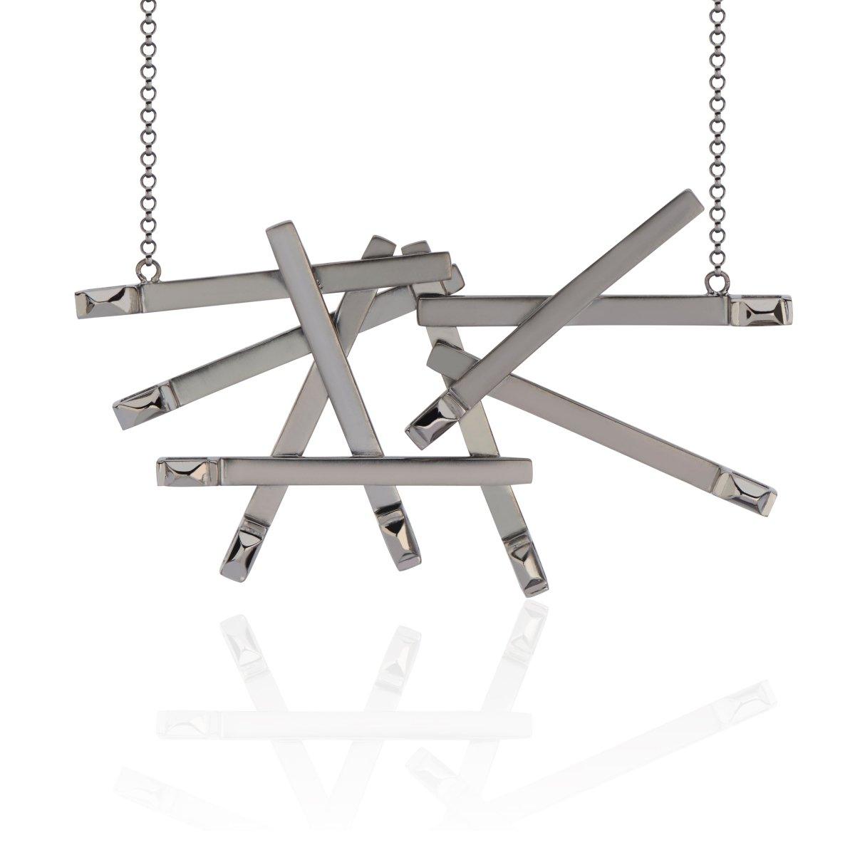 Nine Sterling Silver Matchstick Necklace - Nataly Aponte