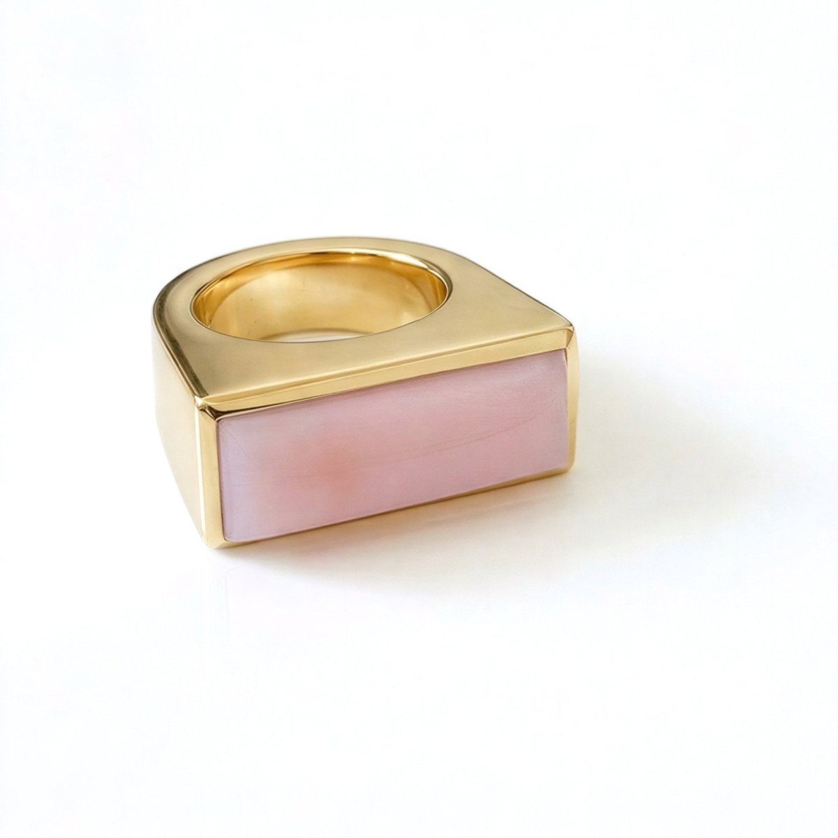 Pastille Ring in Gold with Pink Opal - Nataly Aponte