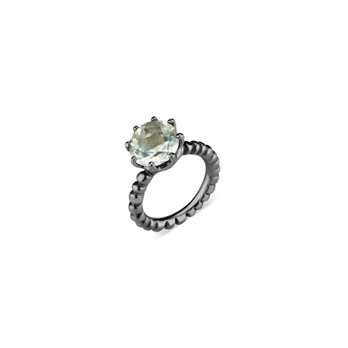 Blue Topaz Crown Ring Sterling Silver - Nataly Aponte