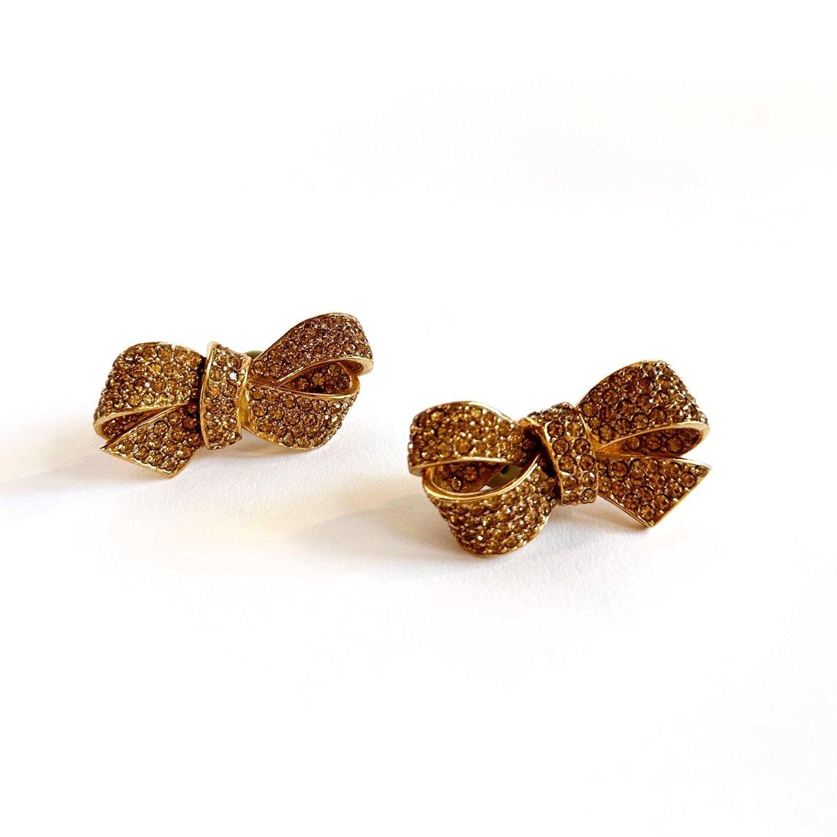 Ciner Pave Bow Earrings - Nataly Aponte