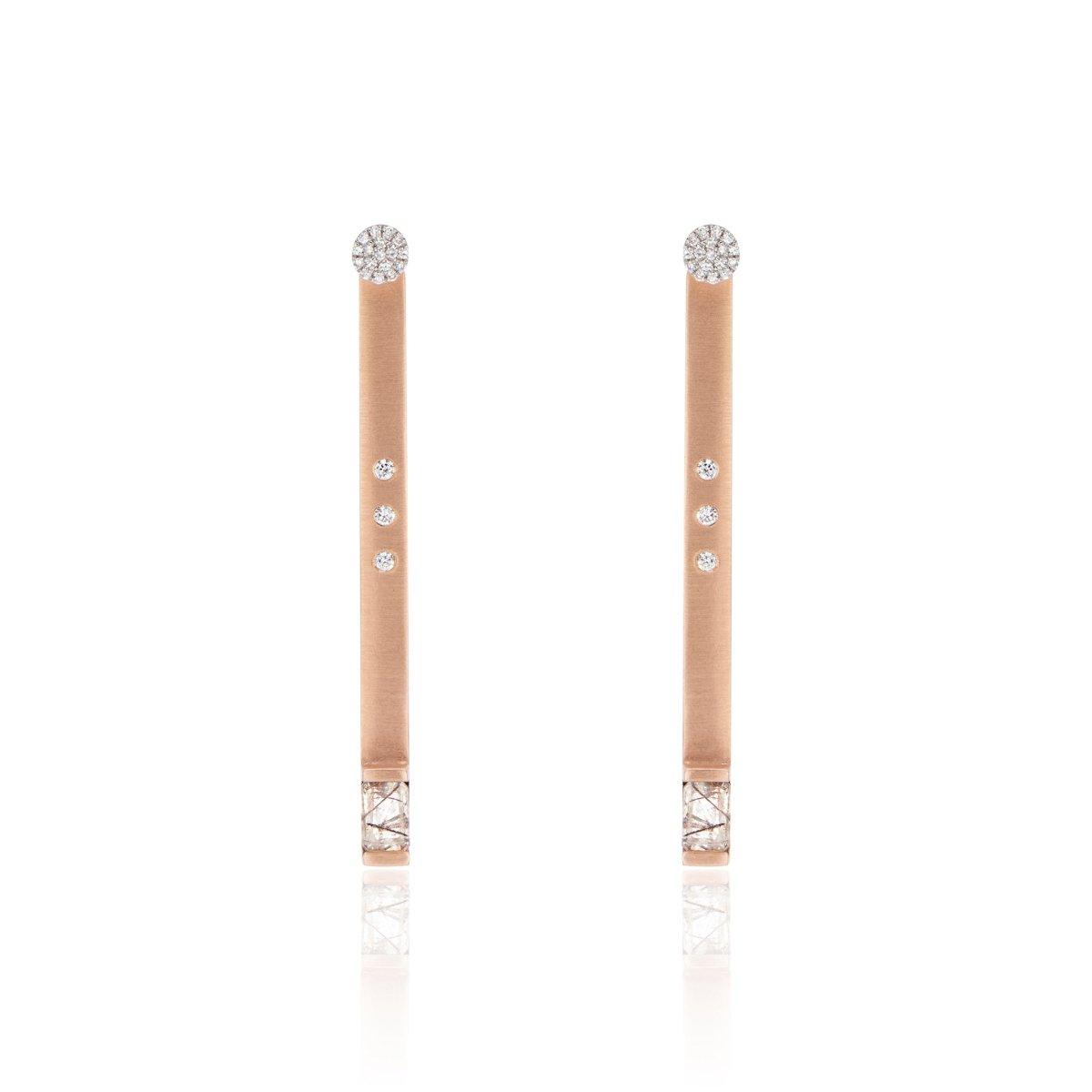 Diamond Dust Matchstick Earrings - Nataly Aponte