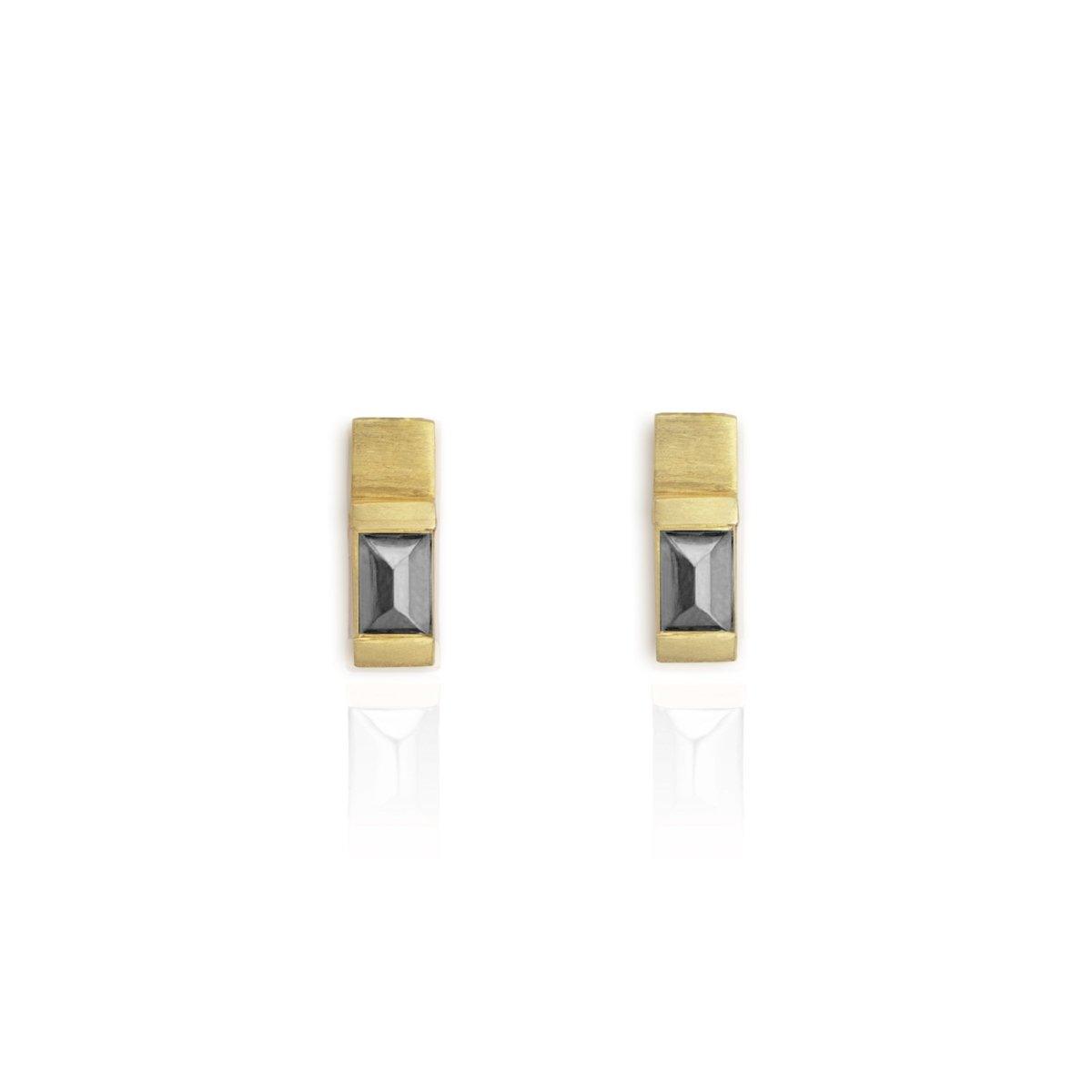 Gold Spark Studs with Silver - Nataly Aponte