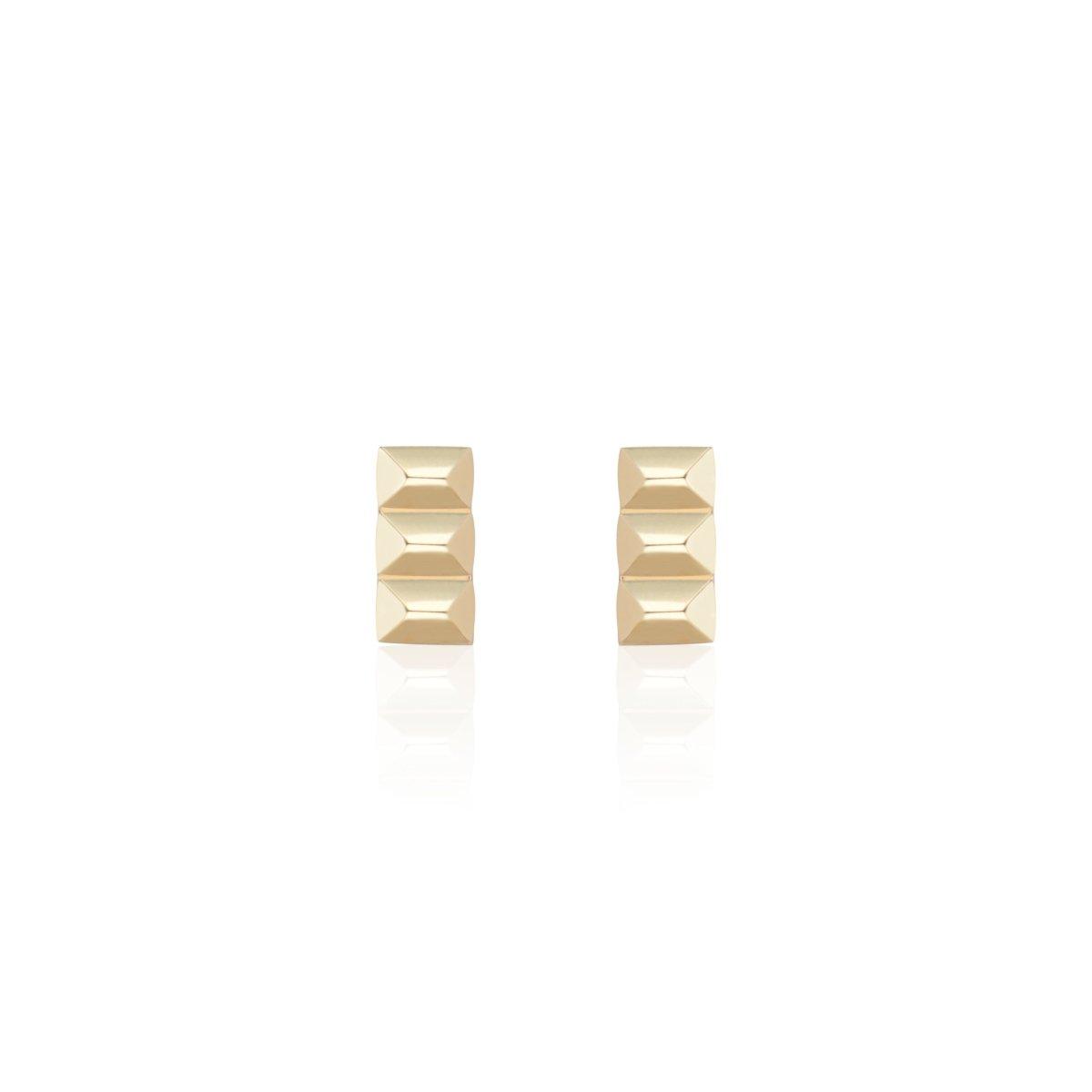 Gold Sparks Fly Bar Studs - Nataly Aponte