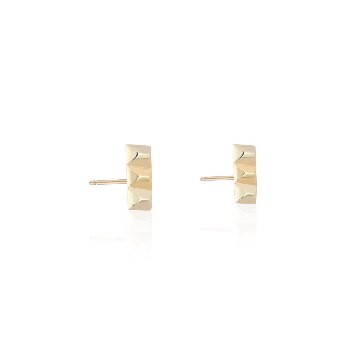 Gold Sparks Fly Bar Studs - Nataly Aponte