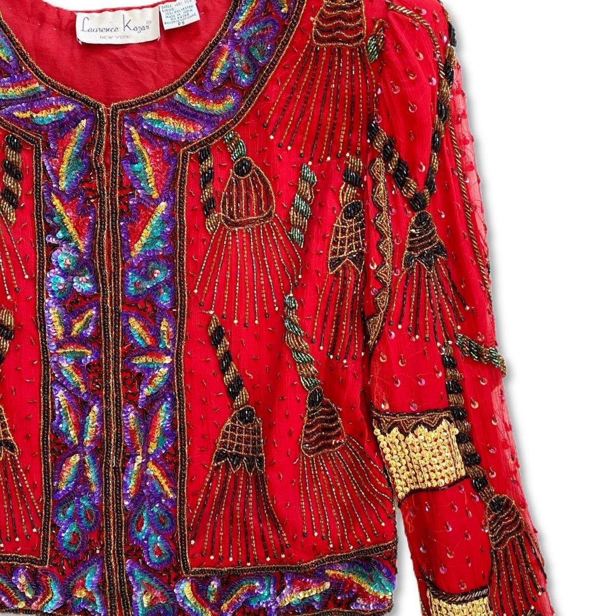 Laurence kazar beaded jacket best sale