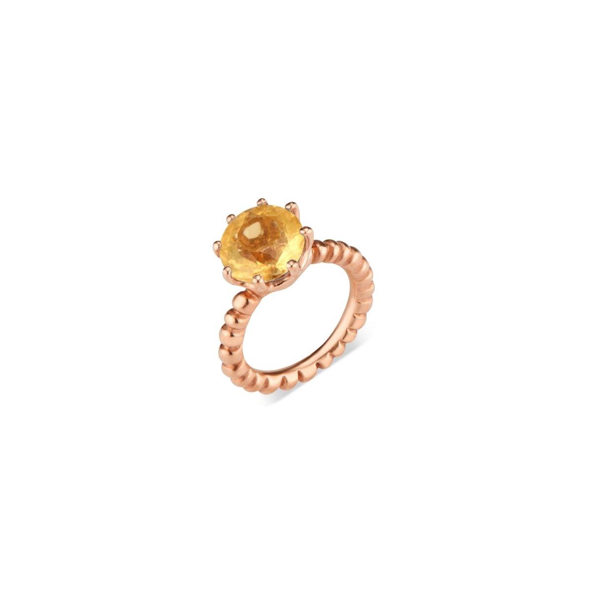 Rose Gold Crown Ring with Citrine - Nataly Aponte