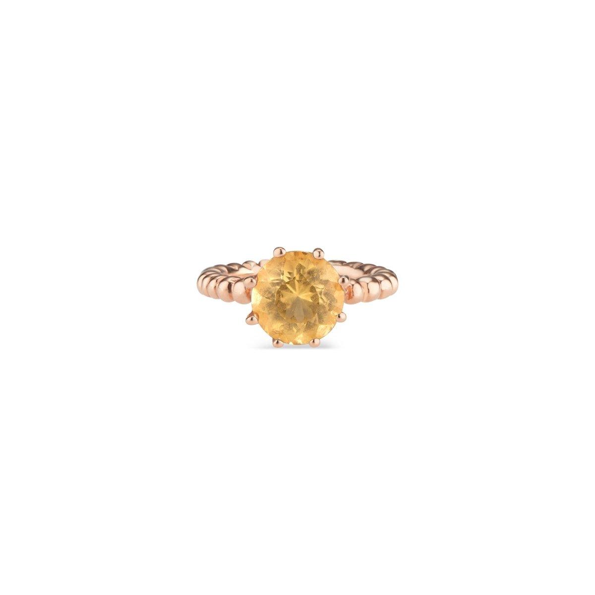 Rose Gold Crown Ring with Citrine - Nataly Aponte