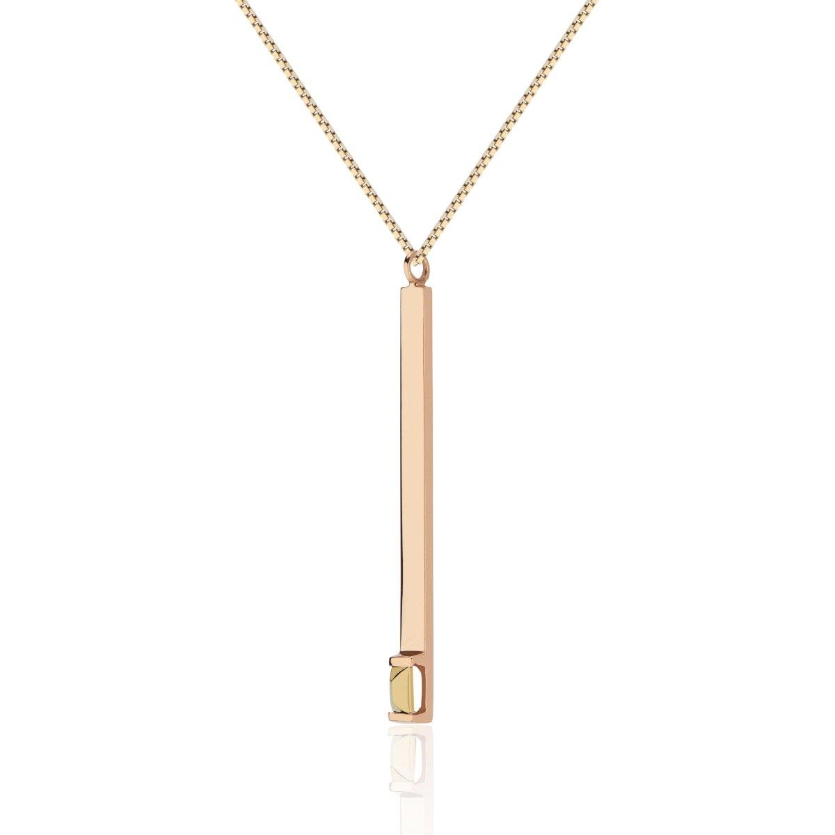 Spark The Fire Matchstick Pendant (Rose Gold) - Nataly Aponte