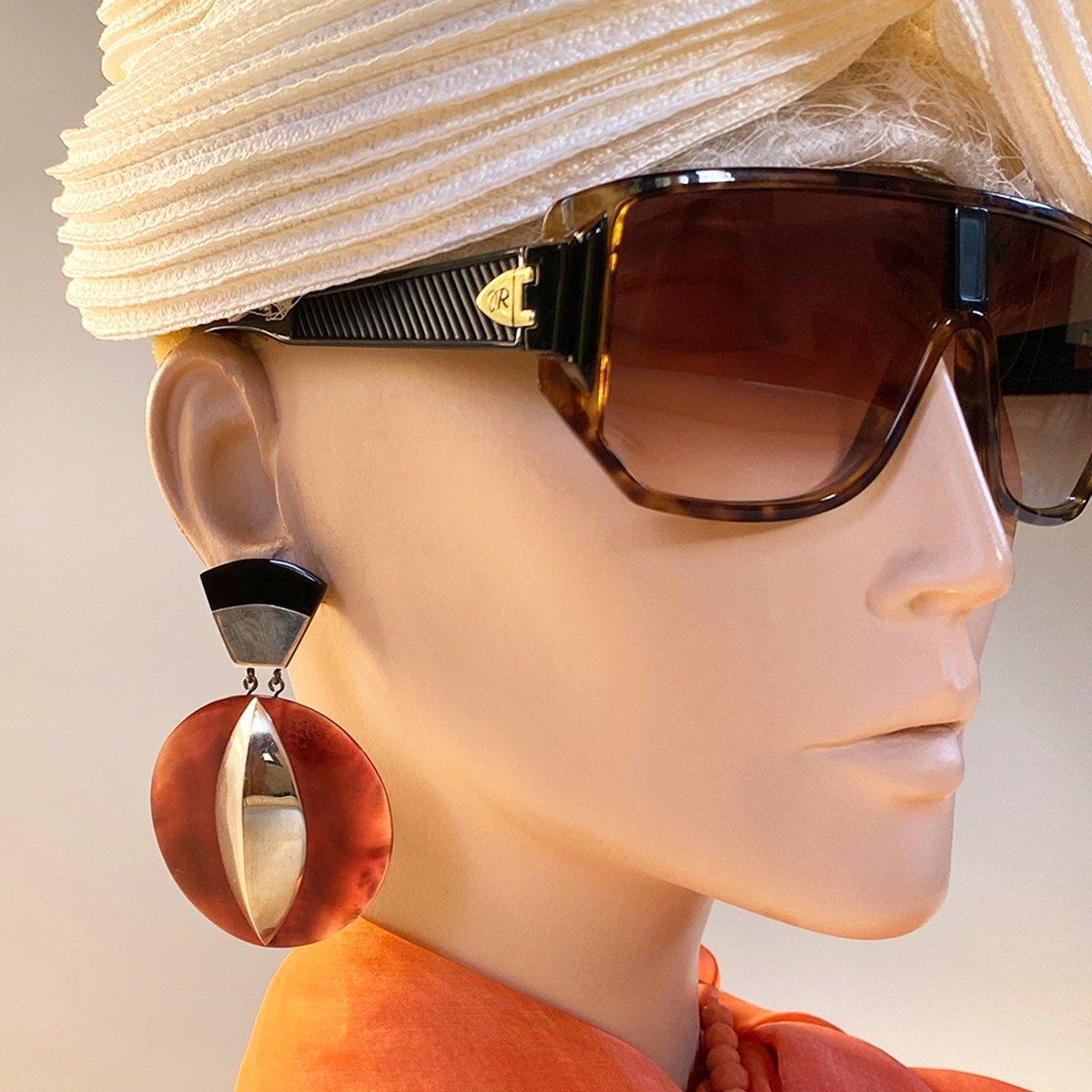Tortoise Shell and Sterling Silver Earrings - Nataly Aponte