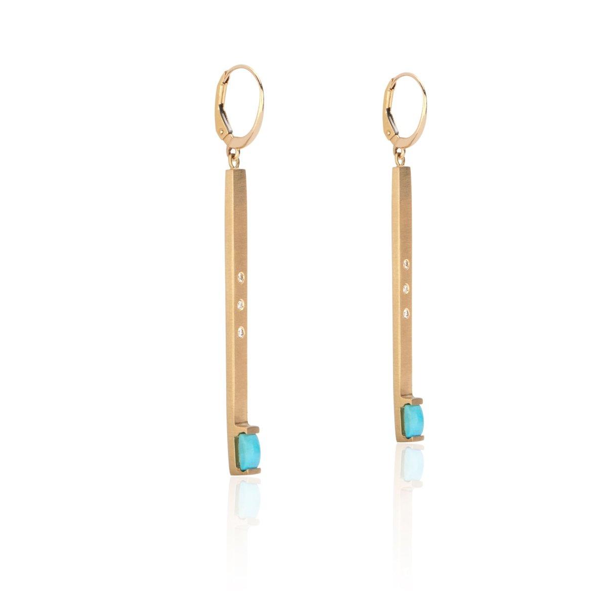 Turquoise Matchstick Earrings - Nataly Aponte