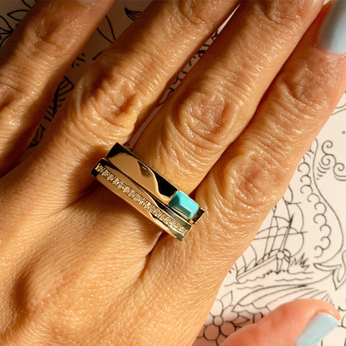 Turquoise Mini Matchstick Ring - Nataly Aponte