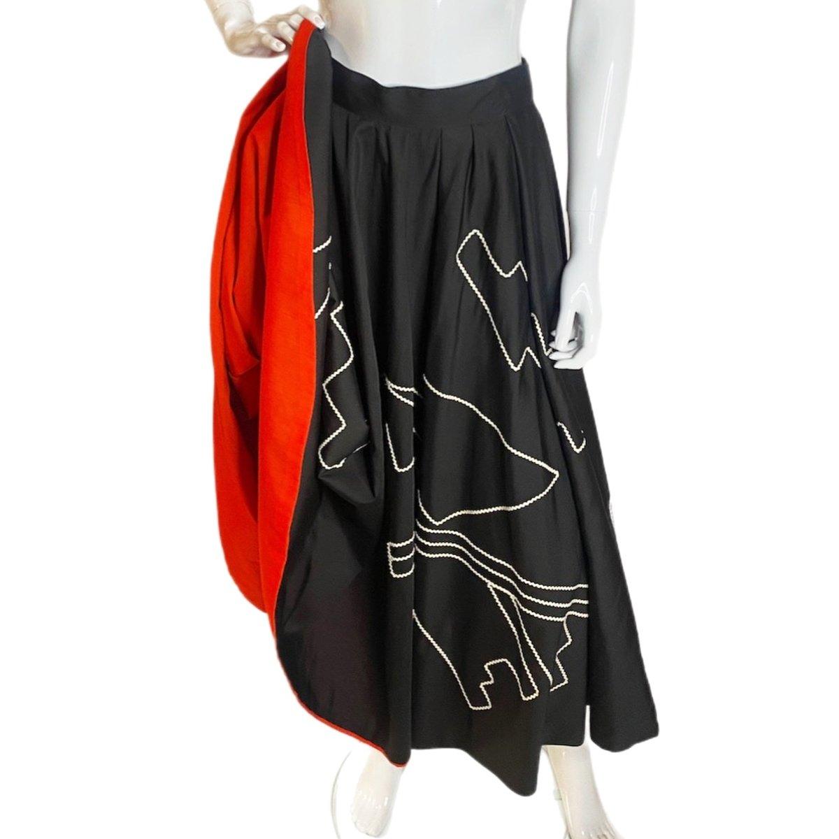 Vintage Circle Skirt with Rick Rack Shapes - Nataly Aponte