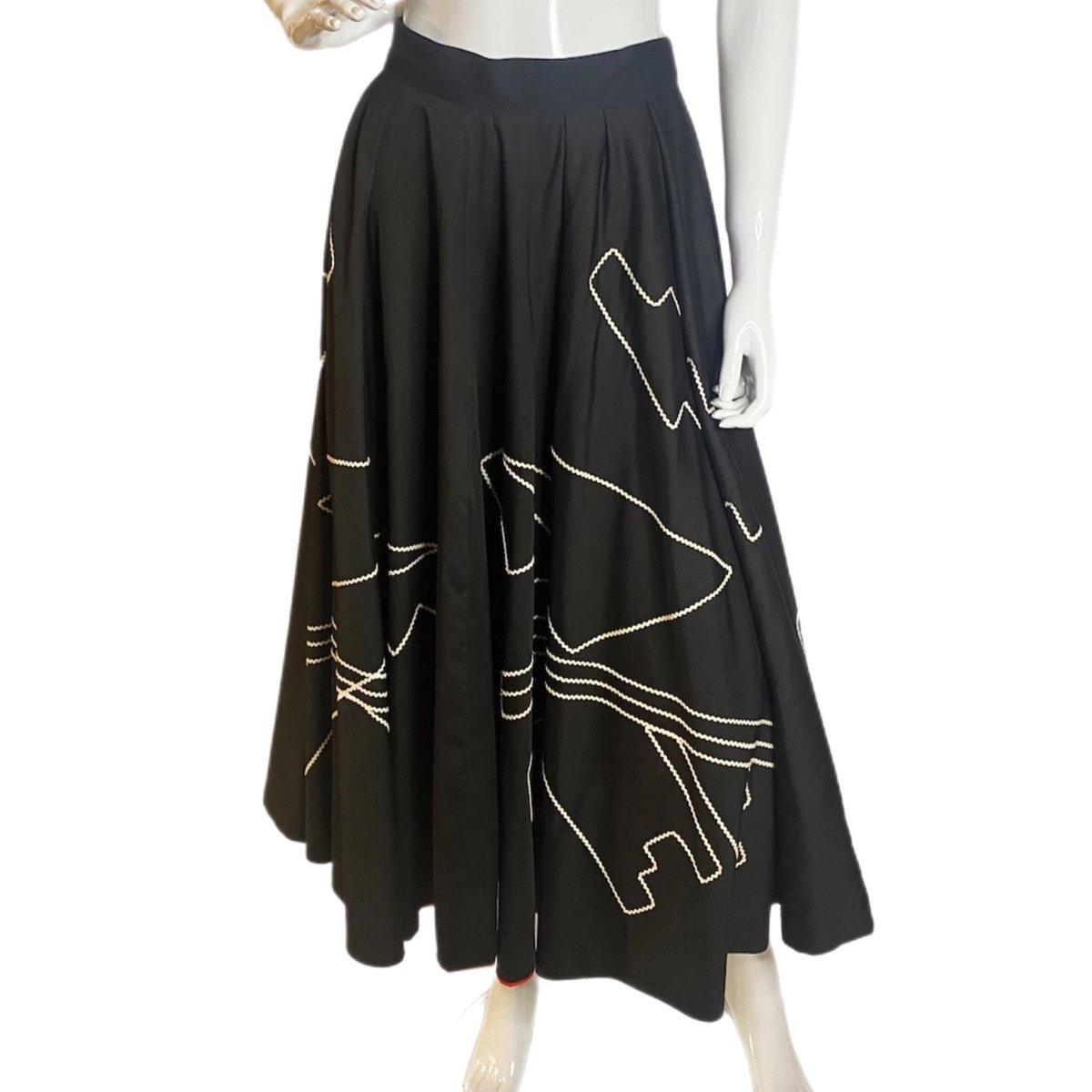 Vintage Circle Skirt with Rick Rack Shapes - Nataly Aponte